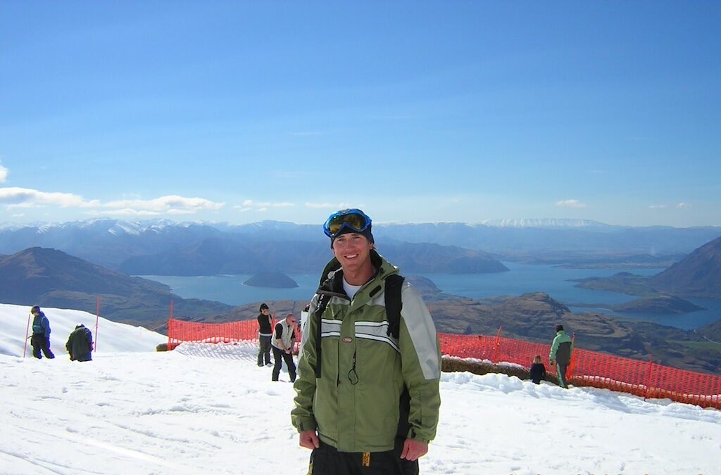 Colorado Saram: skiing in New Zealand.