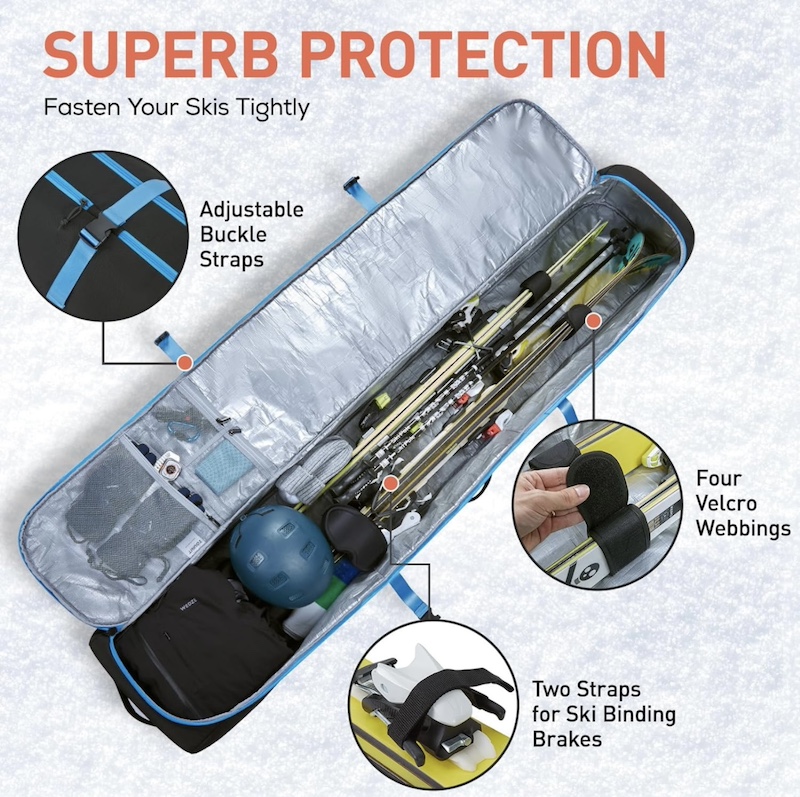 Internal view of the TOURIT Rolling Ski and Boot Bag Combo