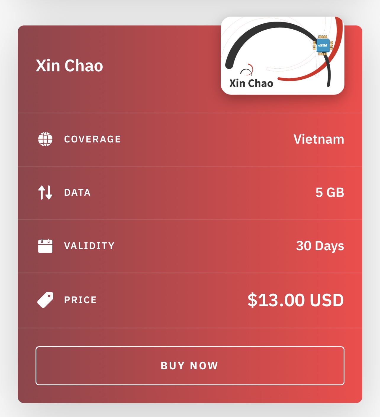 Airalo 5GB, 30 Day plan for Vietnam