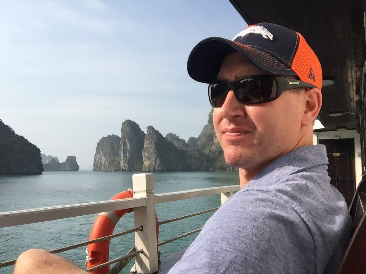 Taking in Hạ Long Bay, Vietnam, from the comfort of a luxury cruise.