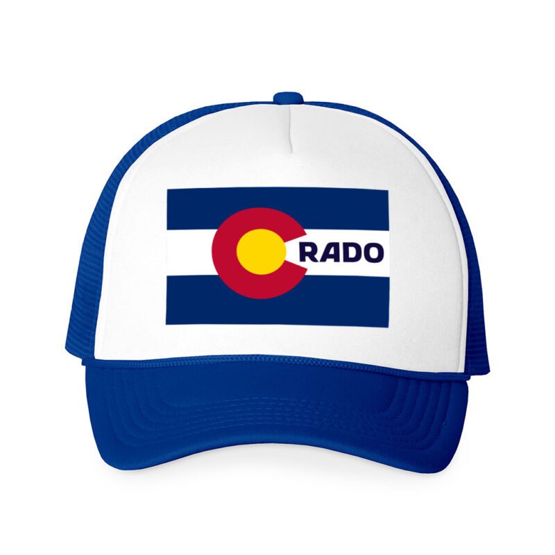 Colorado Flag Foam Trucker Hat - royal blue hat