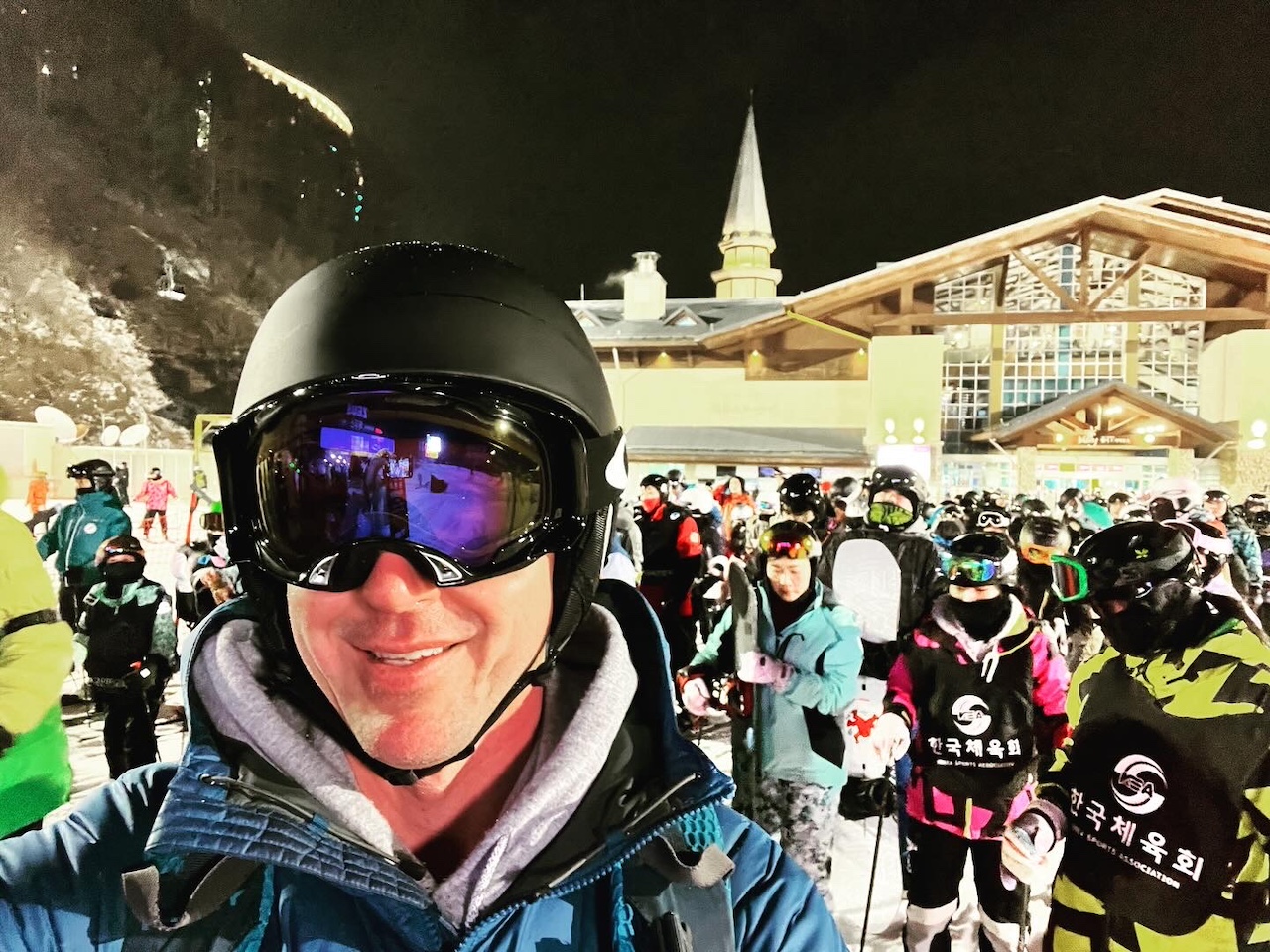 Helmets are required to board the chairlifts at High 1 Resort in South Korea. 