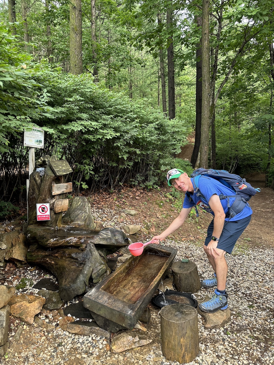 Free spring water at the base of the hiking trail at High 1 Resort. 