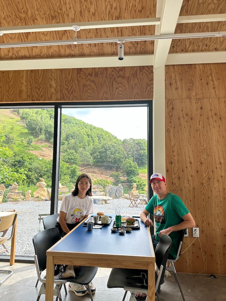 Inside the burger restaurant at Sanneomi Ranch.