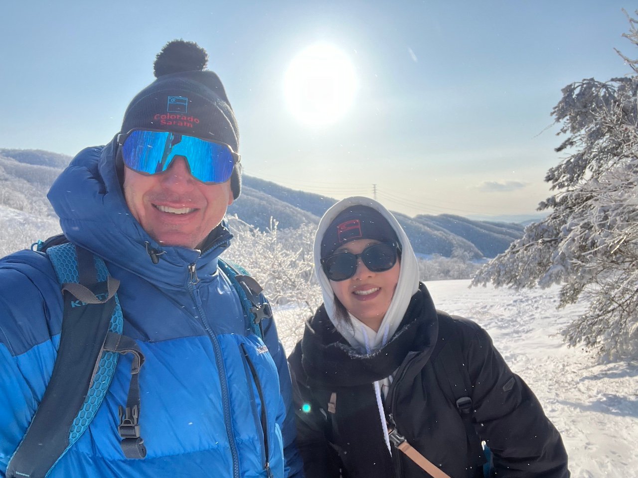 Winter trekking at Han Neul Sky Ranch in Gangwon-Do, South Korea.