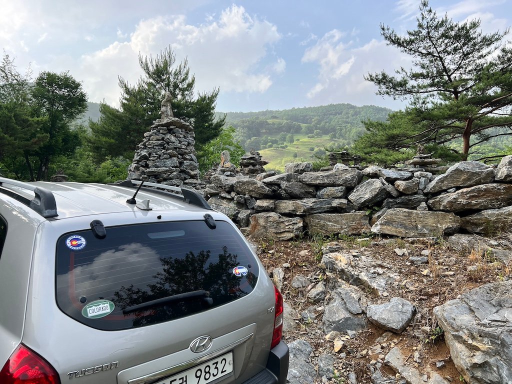 Car camping site at Sanneomi Ranch in Gangwon-Do, South Korea