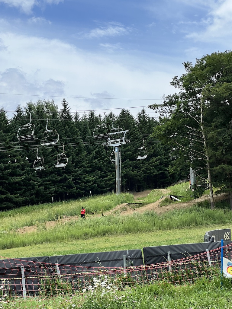 The summer downhill mountain biking track at Mona Yongpyong Resort in South Korea. 